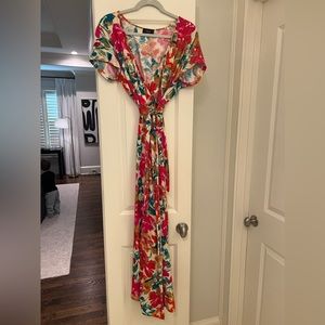 Floral maxi wrap dress